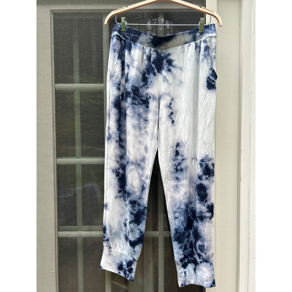 T-Party Tie-dye Joggers Size XL Women's Sweatpants white Black blue tint EUC